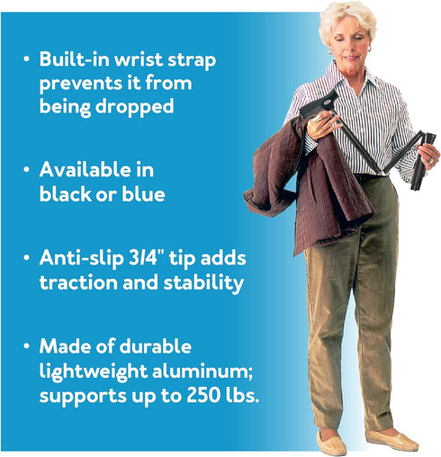 Carex Soft Grip Folding Cane - Foldable Walking Cane For Women and Men - Adjustable Height (33"-37"), Anti-Slip Rubber Tip, Soft Derby Style Ergon...