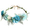 Vivivalue Fairy Flower Crown Blue Floral Headband Elf Headpiece for Women Girls Princess Wedding Bridal Shower Photo Prop Cosplay Renaissance...