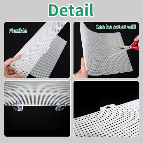 2 Pack Fish Tank Divider, Plastic Grid Cuttable Grid Plate Fish Separator with 12 Suction Cups DIY Designed Clear Easy to Bent 17 * 13in...