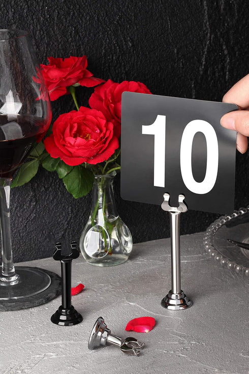 New Star Foodservice 23084 1-100 Double Side Plastic Table Numbers, 4" x 4" Inch, Light Grey on Black...