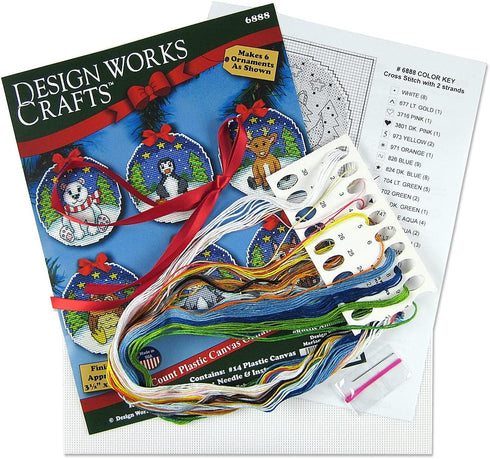 Design Works Crafts Rustic Animals Counted Cross Stitch Ornament Kit - Set of 6...