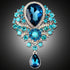 Wedding Bridal Big Crystal Rhinestone Bouquet Brooch Pin for Women (light blue)...