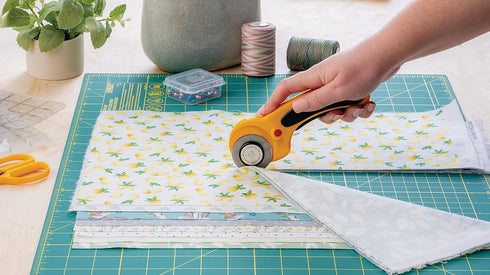 OLFA 45mm Ergonomic Rotary Cutter (RTY-2/DX) - Rotary Fabric Cutter w/ Blade Cover & Squeeze Trigger for Quilting, Sewing, Crafts, Replacement Bla...