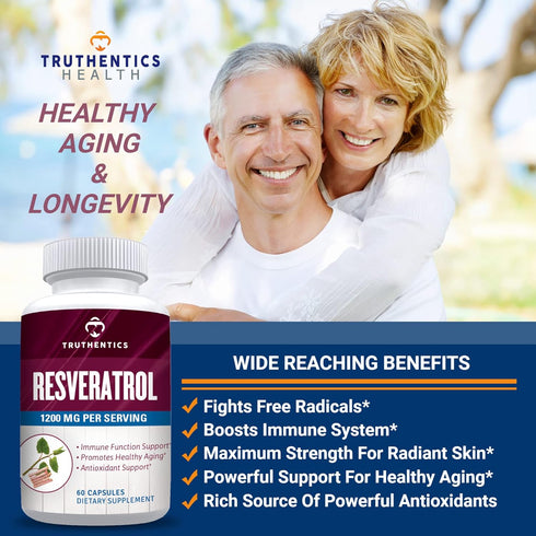 Resveratrol Supplement 1200mg - Japanese Knotweed Resveratrol Capsules - High Potency Trans Resveratrol Nutritional Supplements for Healthy Aging ...