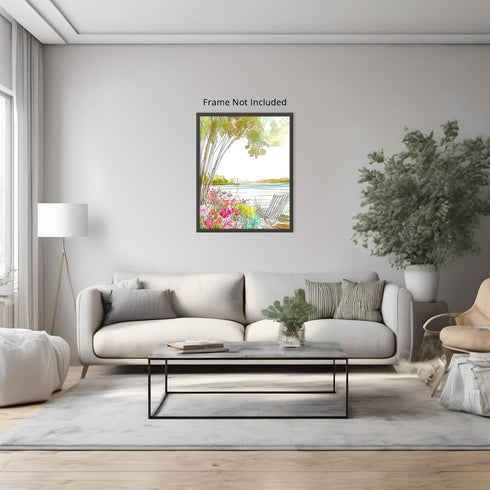 Posterizer 1 pcs-watercolor style-serene and tranquil coastal landscape 3-Collectibles & Fine Art-Retro Art-Gift for Men Women Entrepreneur Teens ...