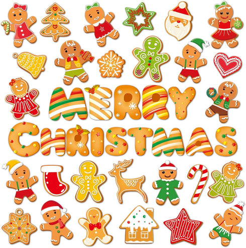 36 Pieces Christmas Magnets Supplies Xmas Refrigerator Magnetic Merry Christmas Fridge Magnet Stickers Happy Holiday Decoration for Car Mailbox Lo...