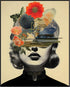 Posterizer 1 pcs-flowers and nature-vintage woman collage-Abstract & Modern Art-Retro Art-Gift for Women, Fashionistas, Designer Fashion Fans- UNF...
