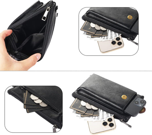 PT Small Crossbody Cell Phone Bag With Large Touch Screen, Mini Messenger Shoulder Bag Cash Handbag Wallet Purse...