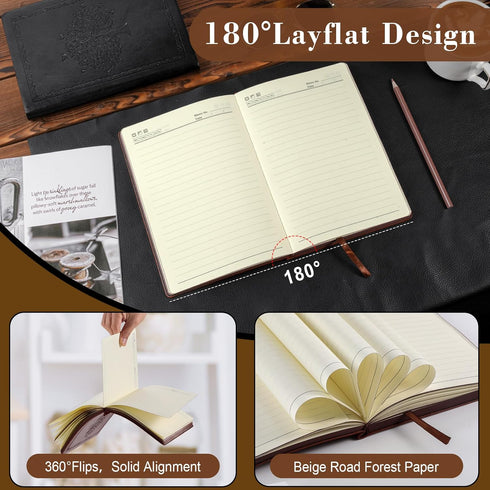 Leather Journal Notebook,300 Pages Hope Tree Softcover Lined Notebook for Women Men,300 Travel,Business,Work,Office,School Note Taking,5.7'' X 8.3...