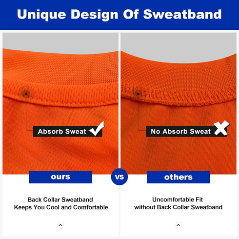 High Visibility Safety T Shirts Short Sleeve, Hi Vis Reflective Construction Work Shirts with Reflective Strips and Front Pocket, ANSI/ISEA Class ...