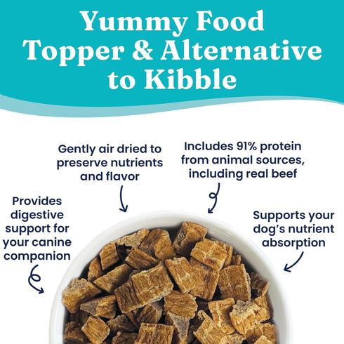 Solid Gold Air Dried Dog Food Toppers for Picky Eaters - Healthy Dog Treats Made with Real Beef to Serve as Meal Topper or Dog Treat - Supports Mu...