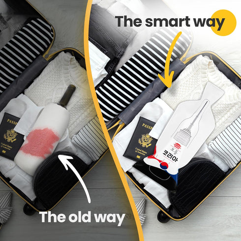 Bottle Korea | Triple-Layer Reusable Wine Travel Protector Sleeves for Glass Bottles | Impact & Leak Resistant | Bag Luggage | Airplane Cruise Car...