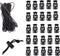 Mandala Crafts Black Shock Cord & Plastic Cord Locks for Elastic Drawstring Clips - Bungee String & Spring Toggle Cord Ends Stopper Clamps for Sho...