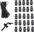 Mandala Crafts Black Shock Cord & Plastic Cord Locks for Elastic Drawstring Clips - Bungee String & Spring Toggle Cord Ends Stopper Clamps for Sho...