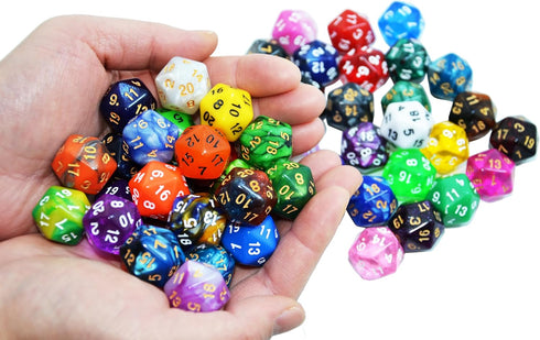 50-Pack 20 Sided Dice D20 Polyhedral Dice with Pouch for DND RPG MTG Table Game...
