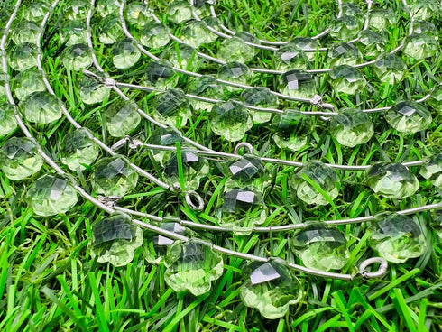 1 Strand Prehnite Quartz 10 Piece Beads Size 10mm Flower Shape Cut Carved Faceted Beads for Jewellery Making, Beading & Craft Supplies Flower_06...