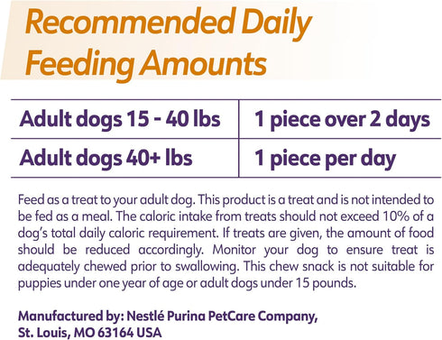 Dentalife Purina Plus Immune Support Chicken, Apple and Blueberry Flavor Dog Dental Chews - 6 ct. Pouch....