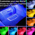 Car LED Strip Light Interior, Sound Active 4 Lines 48 LEDs Multicolor Music Sync Interior Car Lights Under Dash Waterproof led Lights for car, Wir...