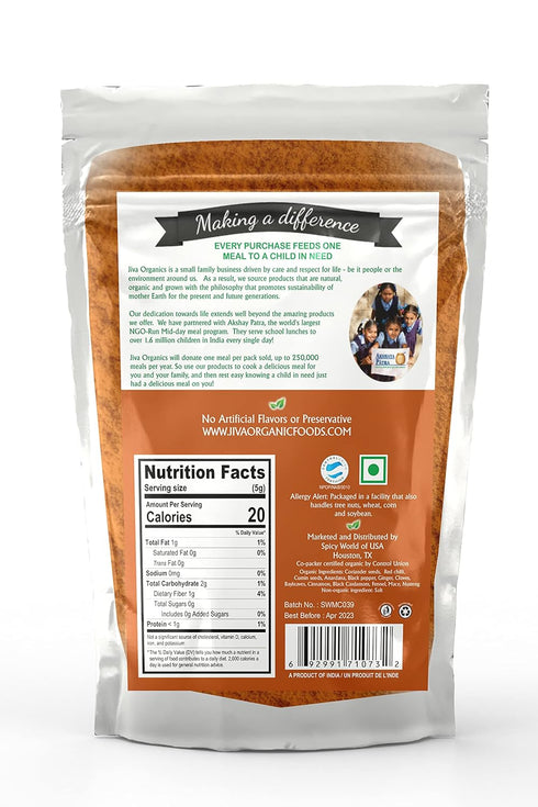 Jiva Organic Chana Masala 3.5 Ounce Bag - Indian Spice Blend - Non-GMO, Chick Pea Curry Masala...
