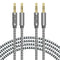 2 Pack 3.5mm Stereo Audio Cable Extension Male to Male Nylon Braided 10ft/3m Zerist Tangle-Free AUX Cable for Headphones, iPods, iPhones, iPads, H...