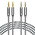2 Pack 3.5mm Stereo Audio Cable Extension Male to Male Nylon Braided 10ft/3m Zerist Tangle-Free AUX Cable for Headphones, iPods, iPhones, iPads, H...