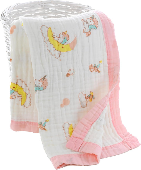 Jay & Ava Baby Muslin Blanket 42” x 42”, Soft Toddler Cotton Baby Blankets for Boy, 4 Layers Bed Muslin Throw for Baby Crib, Large Baby Receiving ...