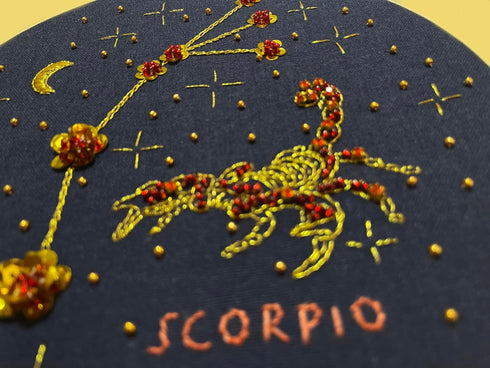 mozhijing constellation Embroidery Kit for Adults with Stamped Pattern, Round Beads for Embroidery DIY Crafting,Cross Stitch Beginner Kits with Fr...