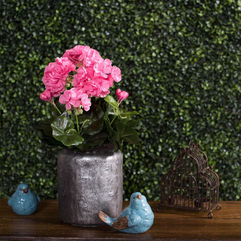 Vickerman Everyday Artificial Pink Geranium Bush 15.25" Long - Premium Faux Floral Decor for Wedding or Everyday Arrangements - Maintenance Free F...