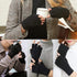 2 Pair Half Finger Gloves Winter Knit Touchscreen Warm Stretchy Mittens Fingerless Gloves in Common Size for Men and Women,black...