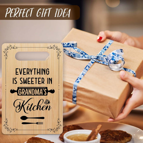 Grandma Cutting Board, Kitchen Gifts for Grandma, Bamboo Chopping Board Presents for Grandmother Mothers Day Birthday Christmas from Grandchildren...