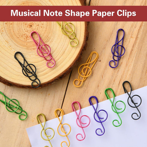 50PCS Music Paper Clips Music Note Paper Clips Cute Metal Musical Treble Clef Paper Clips Musical Notes Clips Fancy Fun Paper Clip Music Bookmark ...