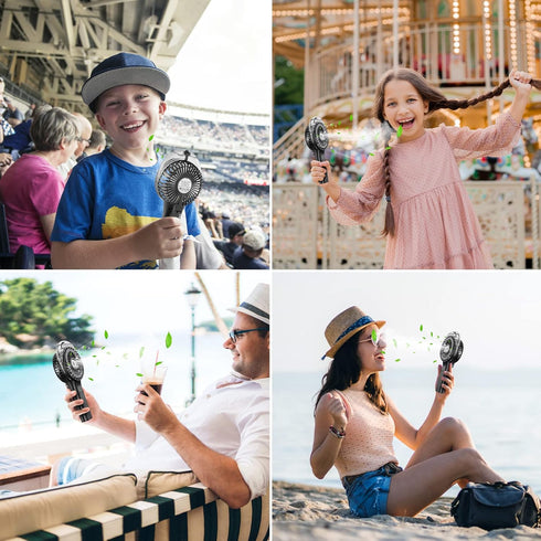 MORECORE Portable Handheld Misting Fan, Battery Operated Personal Spray Water Mist Fan, Rechargeable Mister Fan, Mini Foldable Fan for Disney Trav...