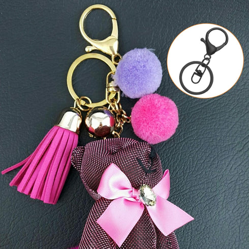 uxcell Lobster Claw Clasps Keychain, 30 Pcs Lobster Claw Clasp Hook with Swivel Trigger Clip and Flat Split Keychain Ring for DIY Craft Key Chain ...
