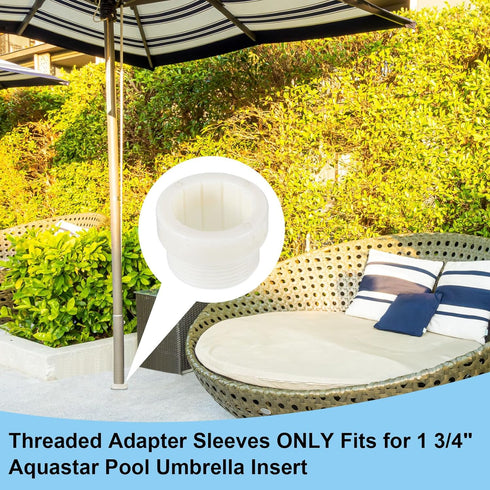 Pool Umbrella Stabilizer Adapter Threaded Adapter Sleeves Pool Umbrella Sleeve Umbrella Pole Stabilizer for Patio Outdoor 1 3/4" Umbrellas Insert ...