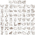 60 Pcs Cute Animals Painting Stencils,Waterproof Drawing Templates for DIY Canvas Fabric Wall Decors Art Set,Reusable Plastic Stencil for Adult DI...