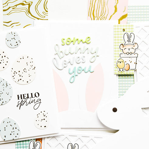 Some Bunny, Essentials by Ellen Designer Die cuts, Sentiments Easter Spring Love. DIY cutting dies for card making and scrapbooking...