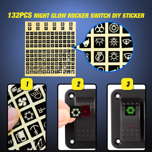 Nilight 4 Gang Rocker Switch Panel 5Pin On Off Toggle Aluminum Holder 12V 24V Dash Pre-Wired Red Backlit Switches for Automotive Cars Marine Boats...