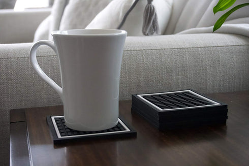 Highball & Chaser Coasters, 12in x 6in. 1cm (6 Pack) Thick Durable and Stylish Bar Mat for Spills, Service Mat for Coffee, Bars, Restaurants Count...