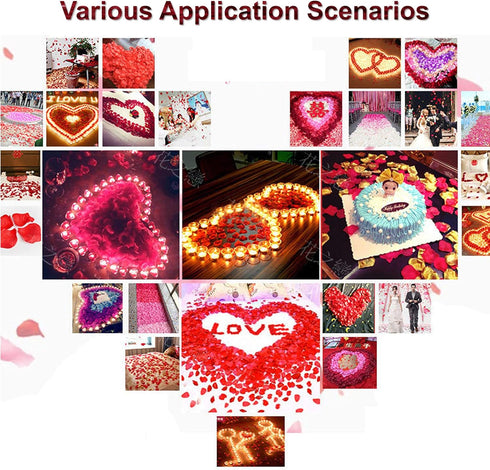 AWCCXMYM 3000 PCS Red Artificial Fake Rose Petals for Romantic Night, Romantic Artistic Festive Atmosphere Creation for Marriage Proposa Wedding V...