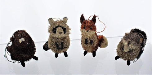 3.5 to 6-Inch Buri Woodland Animal Ornament Set, 4 Assorted Styles...
