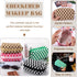 4Pcs Checkered Makeup Bag for Women Knitted Small Cosmetic Bag Travel Makeup Pouch for Purse Zipper Toiletry Organizer Cute Aesthetic Girls Makeup...