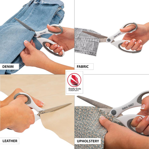 SINGER 8-1/2 Inch Sewing Fabric Scissors with Comfort Grips, Set of 3...