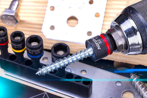 5-Piece SAE Nut Driver Set, Impact Magnetic Nut Setters Made From S2 Steel, Imperial Sizes 1/4"-5/16"-3/8"-7/16"-1/2"...