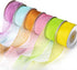6 Spools Ribbon Sheer Chiffon Ribbon Gift Wrapping Ribbon Summer Ribbon Organza Ribbon for Crafts, 1 Inch Wide 60 Yards...