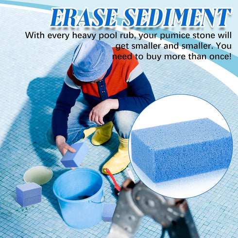 Yinder 4 Pcs Pools Pumice Stone for Cleaning Remover for Pool Tile 3.94 x 2.76 x 1.57 Inch Cleaning Pumice Tiles from Swimming Pool Spa Tile (Blue...