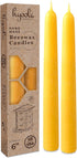 Hyoola 6" Beeswax Taper Candles - 6 Hour Burn Time - Yellow Beeswax Candles - 2 Pack...