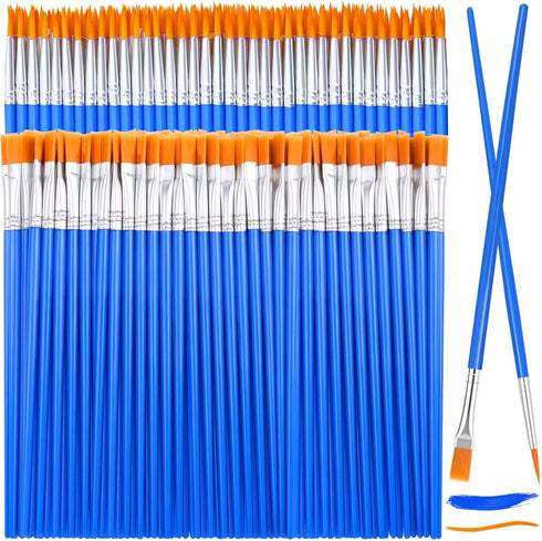126 Pcs Small Paint Brushes Bulk, Kids Paint Brushes with Flat and Round Pointed Paint Brushes Set, Craft Brushes for Classroom Acrylic Oil Waterc...