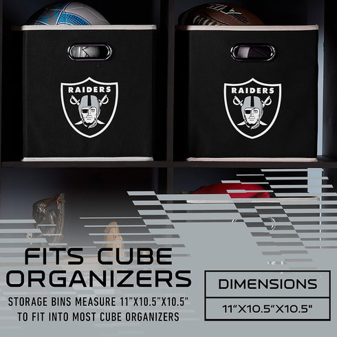 Franklin Sports NFL Storage Bins - Collapsible Cube Container + Basket - NFL Office, Bedroom + Living Room - 11"x11"...