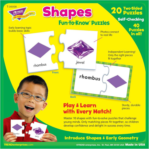 Trend Enterprises, Inc. T-36008 Shapes Fun-to-Know Puzzles, 40...
