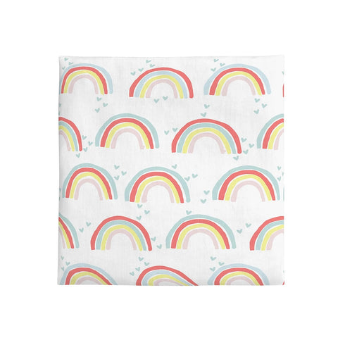 NoJo Super Soft Rainbow Nursery Crib Fitted Sheet, Yellow, Orange, Aqua, White...